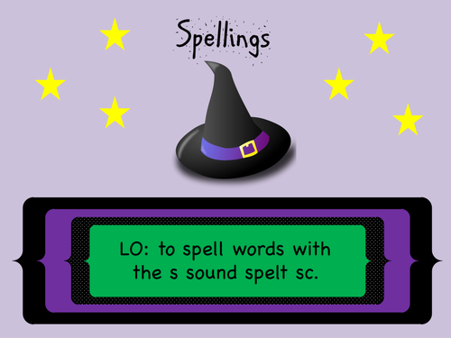 Grade 3 and 4 Spellings: Words with the s sound spelt sc