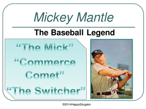 Mickey Mantle Baseball Legend PowerPoint