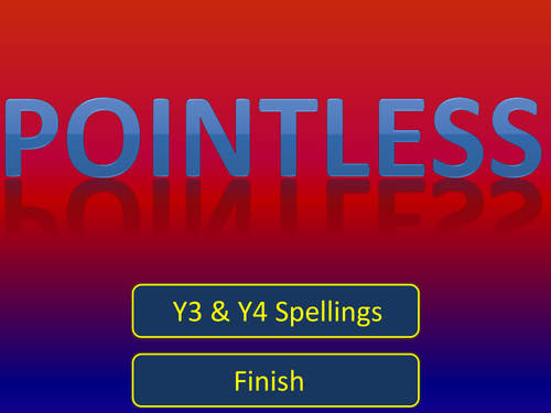 Pointless Y3 & Y4 Spellings 