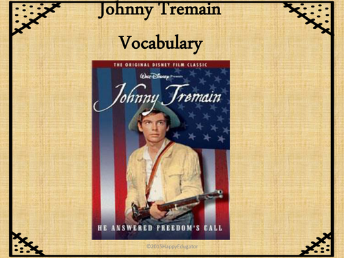 Johnny Tremain Vocabulary PowerPoint  