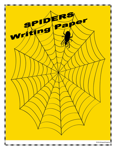 SPIDERS Writing Paper - Lined Paper - Spiders Theme