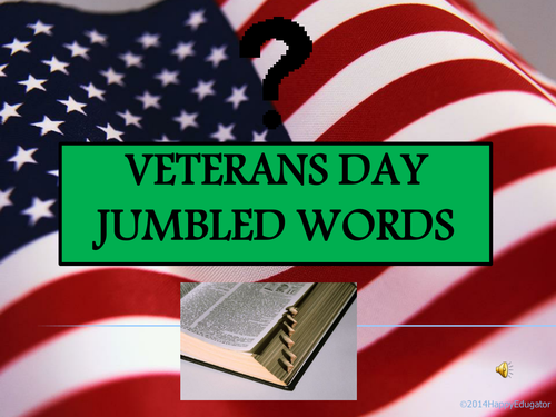 Veterans Day Jumbled Words PowerPoint Game
