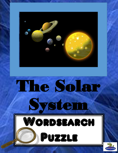 solar system vocabulary word search