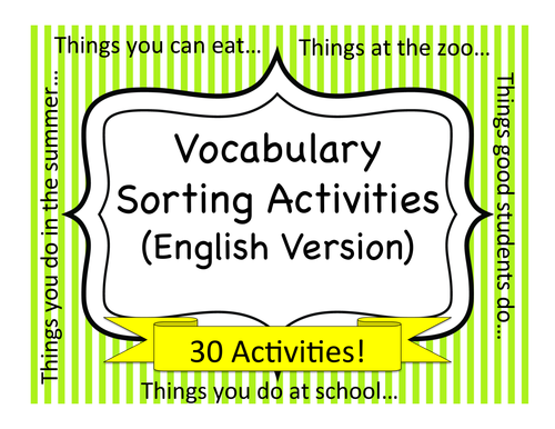 Vocabulary Sorting Activities (English Version)