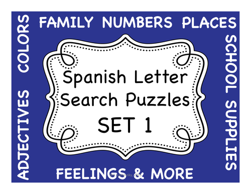 Spanish Letter Search Puzzles - Set 1