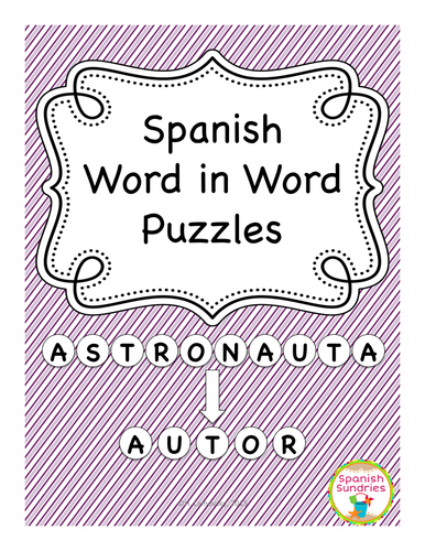 Spanish Word in Word Puzzles