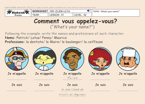 FRENCH- 3rd/4th Grades- ABOUT YOU: GREETINGS, WHAT'S YOUR NAME? HOW ARE YOU? NATIONALITIES