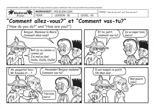 FRENCH -4th/ 5th Grades -ABOUT YOU: GREETINGS, WHO ARE YOU? WHERE DO YOU LIVE? NATIONALITIES