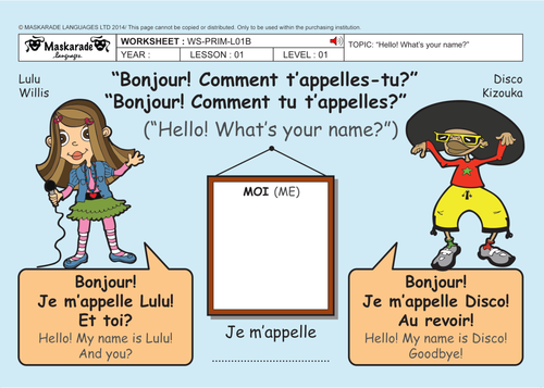  FRENCH–Y3/4-ABOUT YOU: Greetings/  Comment tu t’appelles ?/ Alphabet/ Phonics