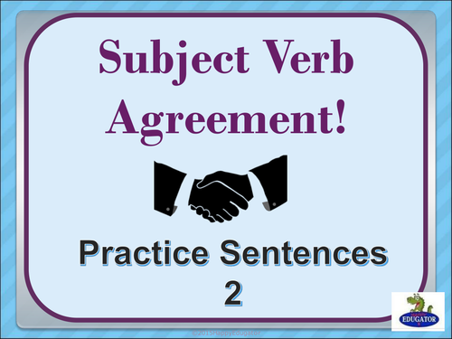 Subject Verb Agreement 2 PowerPoint 