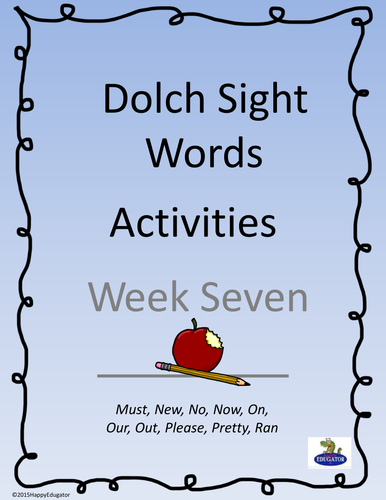 Dolch Sight Words Activities - Week 7