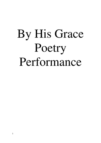 By His Grace Poetry Performance
