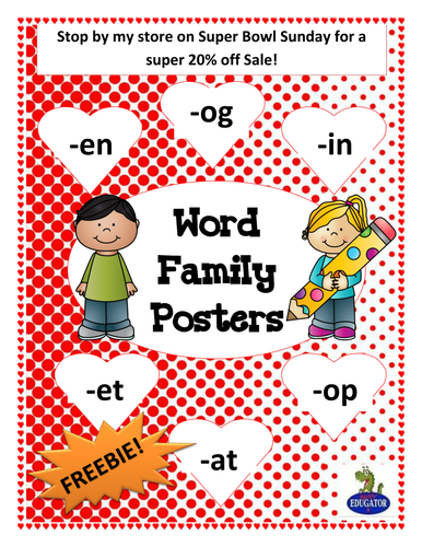 Word Families Posters