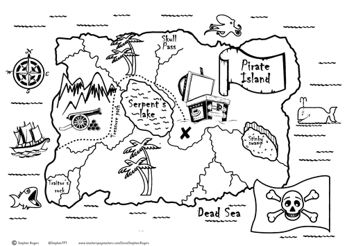 Treasure Map Worksheet Pdf Pirate Treasure Map | Teaching Resources