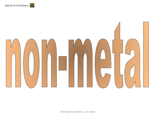 SPLAT game - Metals versus Nonmetals