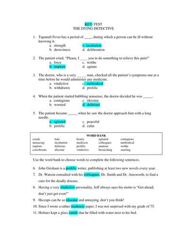 The Dying Detective Support Materials