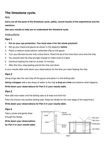 Limestone cycle, Lesson 3 of Limestone and Building Materials, (AQA 1.2) Complete lesson. 