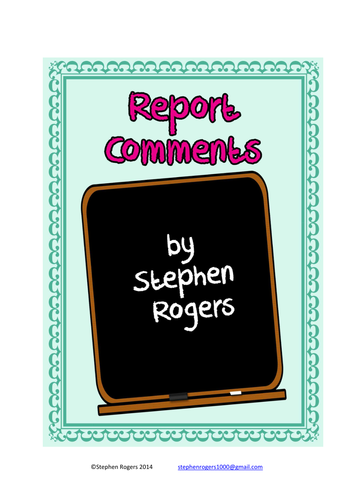 Report Comments - Statements Bank & Targets, Male & Female Primary