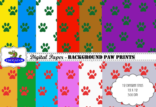 Digital Paper - Paw Prints