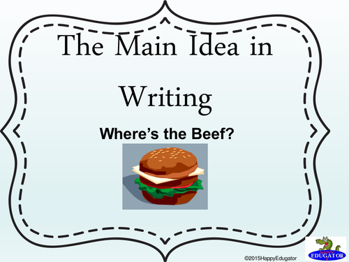 Main Idea in Writing PowerPoint