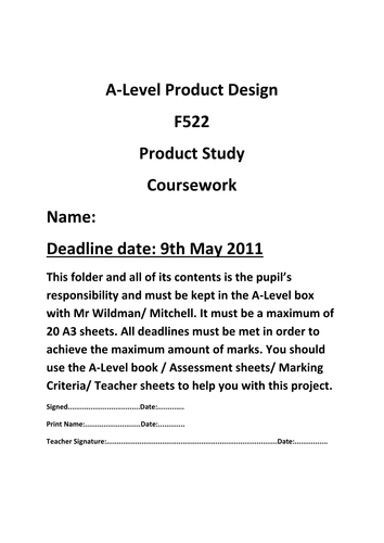 AS OCR Product Design F522 Student Guide