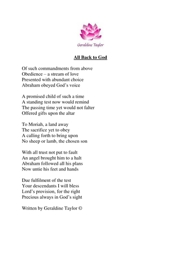 All Back to God poem