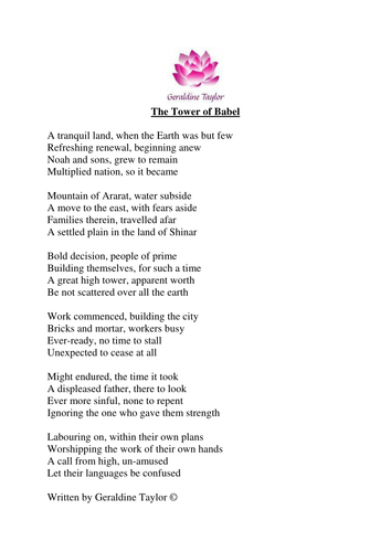 The Tower of Babel poem