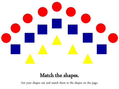 Match The Shapes Holding Activity