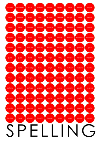 Y3 and Y4 statutory words poster