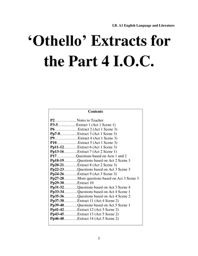'Othello' extract bundle 