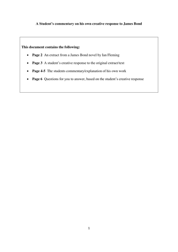 Responding creatively to a 'James Bond' extract 