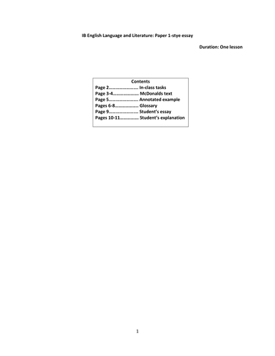 IB A1 English Language and Literature Paper 1-style essay: worked example