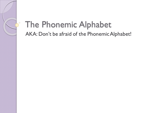 The Phonemic Alphabet
