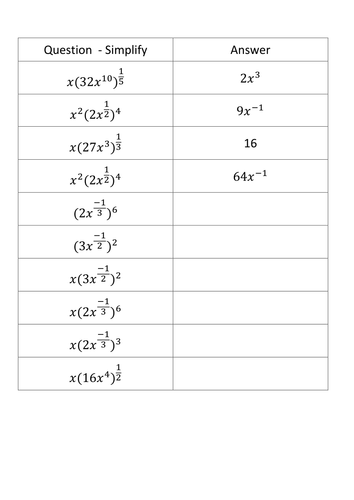 Indices match up | Teaching Resources