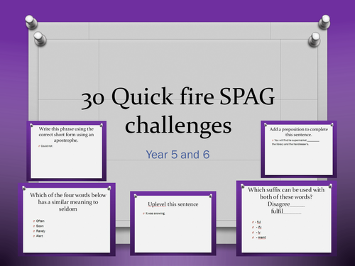 30 quick fire SPAG challenges