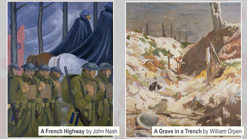 Paintings of the Trenches of WWI - Remembrance Day display/assembly