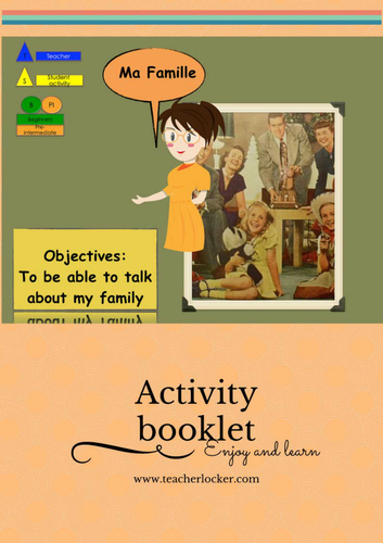 About Me - Describe your family in French (No prep) / La famille en français (leçon + Activitée)  