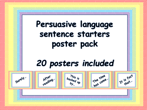 persuasive language sentence starter posters