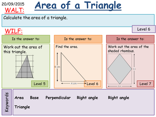 KS3: Area of a Triangle