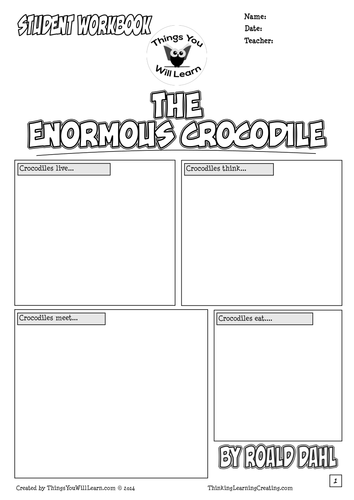 The Enormous Crocodile by Roald Dahl Comic Style Workbook