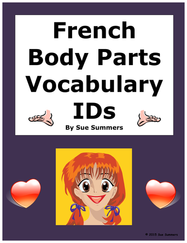 French Body Parts Vocabulary 18 Image IDs Worksheet 