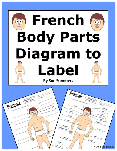 French Body Parts Diagram to Label with 20 Body Parts by ...