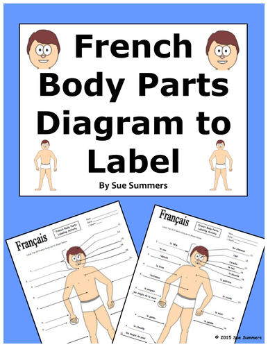 French Body Parts Diagram To Label With 20 Body Parts Teaching Resources