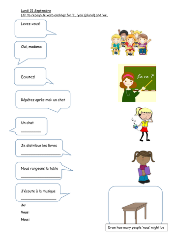 Verbs and Classroom Instructions