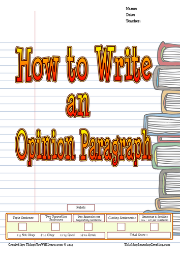 How to Write an Opinion Paragraph