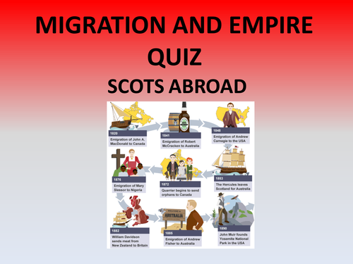 N4/N5 Migration and Empire, Scots abroad quiz