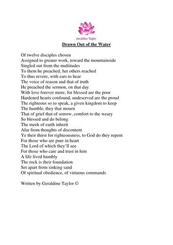 Drawn out of the Water poem
