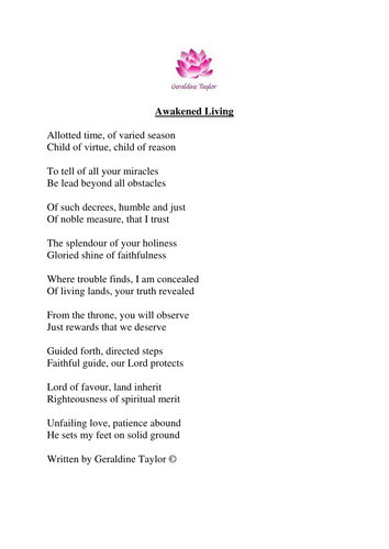 Awakened Living poem