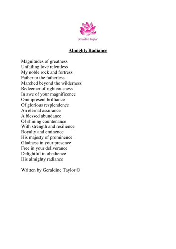 Almighty Radiance poem