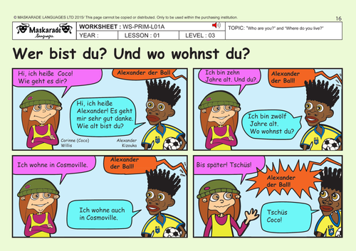 NEW CURRICULUM-GERMAN-KS2-YEAR-5-YEAR-6 - WHO ARE YOU? WHERE DO YOU LIVE?